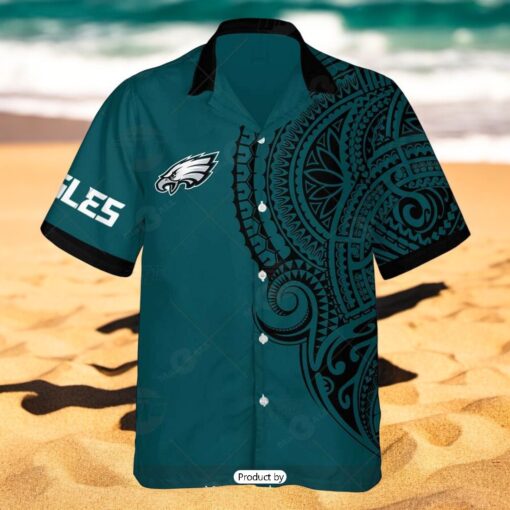 Personalize NFL Philadelphia Eagles Polynesian Tattoo Design Hawaiian Shirt