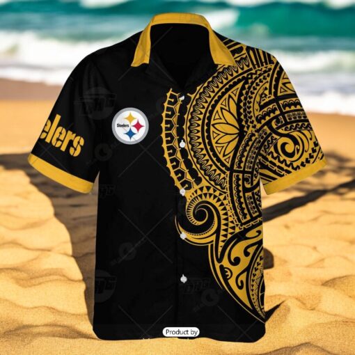 Personalize NFL Pittsburgh Steelers Polynesian Tattoo Design Hawaiian Shirt