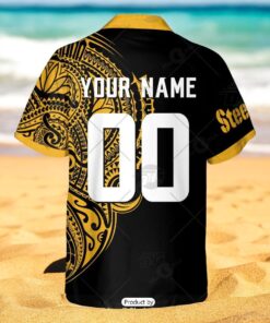 Personalize NFL Pittsburgh Steelers Polynesian Tattoo Design Hawaiian Shirt Personalize NFL Pittsburgh Steelers Polynesian Tattoo Design Hawaiian Shirt