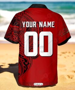 Personalize NFL San Francisco 49ers Polynesian Tattoo Design Hawaiian Shirt