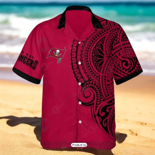 Personalize NFL Tampa Bay Buccaneers Polynesian Tattoo Design Hawaiian Shirt