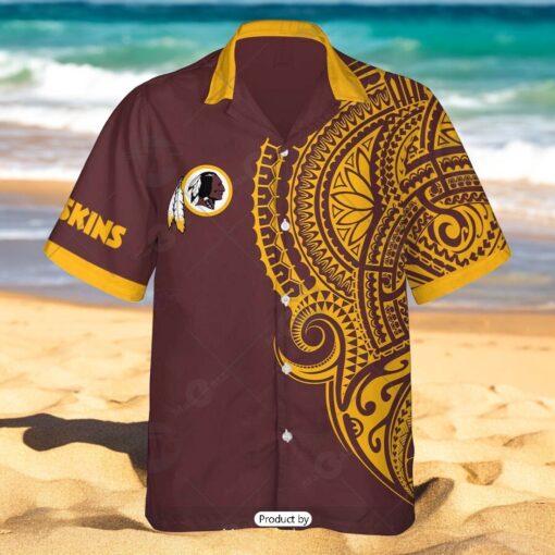 Personalize NFL Washington Redskins Polynesian Tattoo Design Hawaiian Shirt