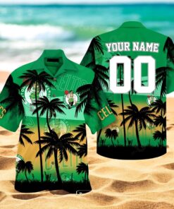 Personalized Boston Celtics NBA Special Palm Tree Green Hawaiian Shirt