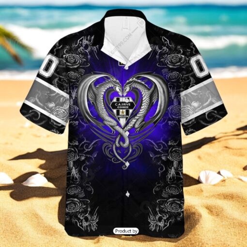 Personalized CA Brive Rugby Rugby Rose Dragons Design Hawaiian Shirt