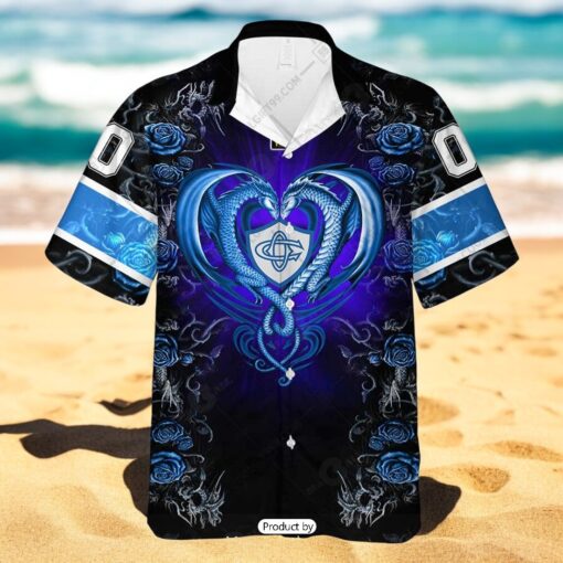 Personalized Castres Olympique Rugby Rose Dragons Design Hawaiian Shirt
