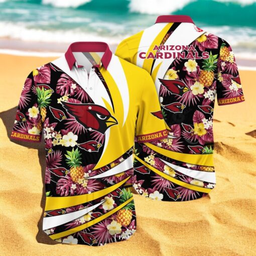 Personalized Name Arizona Cardinals NFL Flower Pineapple Summer Hawaiian Shirt