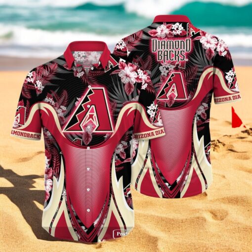 Personalized Name Arizona Diamondbacks MLB Flower Black Luxury Summer Baseball For Sports Fans Hawaiian Shirt