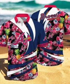 Personalized Name Atlanta Braves MLB Flower Pineapple Summer Baseball For Sports Fans Hawaiian Shirt