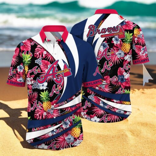 Personalized Name Atlanta Braves MLB Flower Pineapple Summer Baseball For Sports Fans Hawaiian Shirt