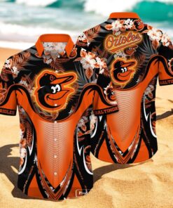 Personalized Name Baltimore Orioles MLB Flower Black Luxury Summer Baseball For Sports Fans Hawaiian Shirt