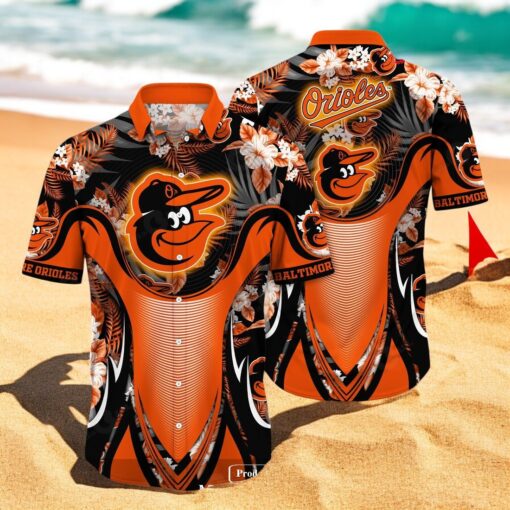 Personalized Name Baltimore Orioles MLB Flower Black Luxury Summer Baseball For Sports Fans Hawaiian Shirt