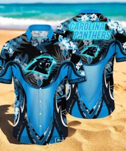 Personalized Name Carolina Panthers NFL Luxury Flower Summer Hawaiian Shirt