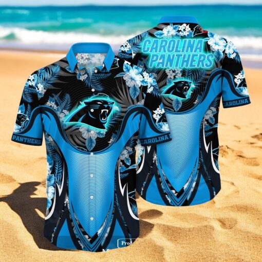 Personalized Name Carolina Panthers NFL Luxury Flower Summer Hawaiian Shirt