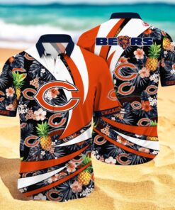 Personalized Name Chicago Bears NFL Flower Pineapple Summer Hawaiian Shirt