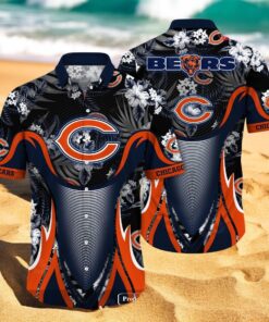 Personalized Name Chicago Bears NFL Luxury Flower Summer Hawaiian Shirt