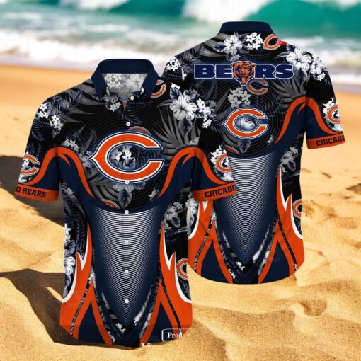 Personalized Name Chicago Bears NFL Luxury Flower Summer Hawaiian Shirt