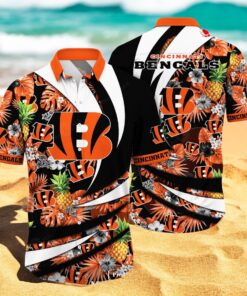 Personalized Name Cincinnati Bengals NFL Flower Pineapple Summer Hawaiian Shirt
