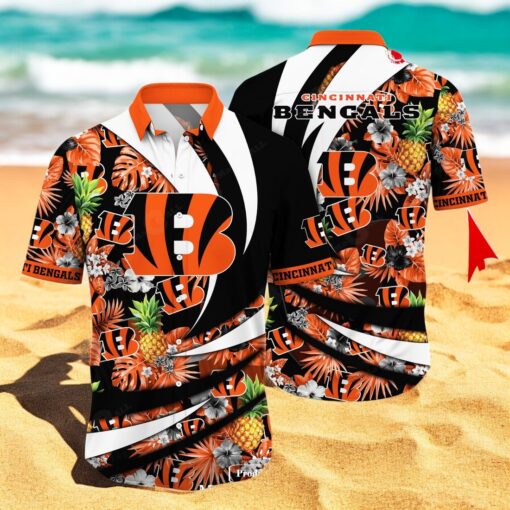 Personalized Name Cincinnati Bengals NFL Flower Pineapple Summer Hawaiian Shirt