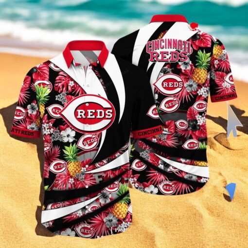 Personalized Name Cincinnati Reds MLB Flower Pineapple Summer Baseball For Sports Fans Hawaiian Shirt