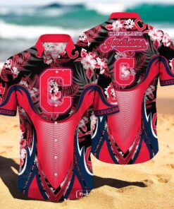 Personalized Name Cleveland Indians MLB Flower Black Luxury Summer Baseball For Sports Fans Hawaiian Shirt Personalized Name Cleveland Indians MLB Flower Black Luxury Summer Baseball For Sports Fans Hawaiian Shirt