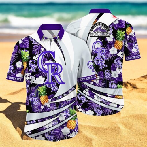 Personalized Name Colorado Rockies MLB Flower Pineapple Summer Baseball For Sports Fans Hawaiian Shirt