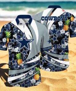 Personalized Name Dallas Cowboys NFL Flower Pineapple Summer Hawaiian Shirt