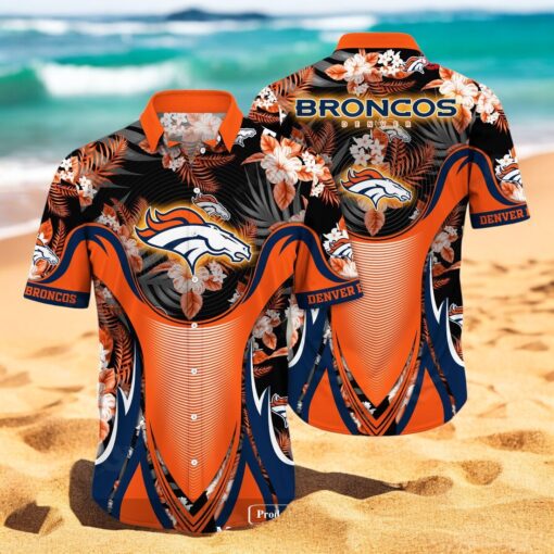 Personalized Name Denver Broncos NFL Luxury Flower Summer Hawaiian Shirt