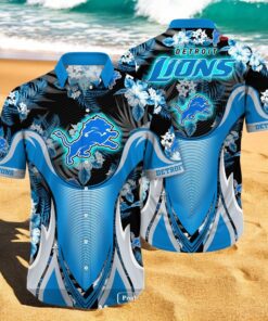 Personalized Name Detroit Lions NFL Luxury Flower Summer Hawaiian Shirt