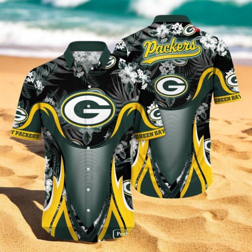 Personalized Name Green Bay Packers NFL Luxury Flower Summer Hawaiian Shirt