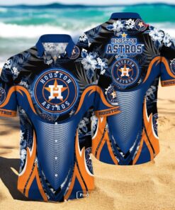 Personalized Name Houston Astros MLB Flower Black Luxury Summer Baseball For Sports Fans Hawaiian Shirt