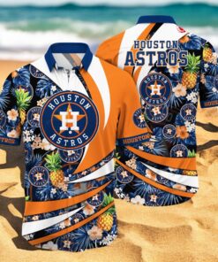 Personalized Name Houston Astros MLB Flower Pineapple Summer Baseball For Sports Fans Hawaiian Shirt