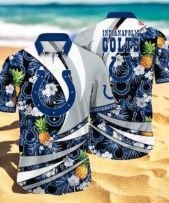 Personalized Name Indianapolis Colts NFL Flower Pineapple Summer Hawaiian Shirt