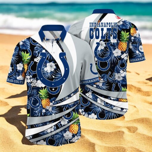Personalized Name Indianapolis Colts NFL Flower Pineapple Summer Hawaiian Shirt