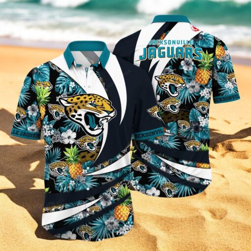 Personalized Name Jacksonville Jaguars NFL Flower Pineapple Summer Hawaiian Shirt