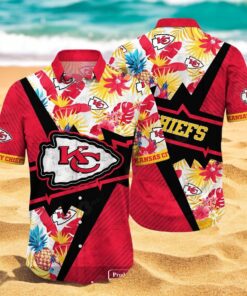 Personalized Name Kansas City Chiefs NFL Flower Mix Black Summer Hawaiian Shirt