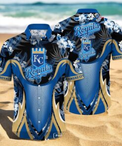 Personalized Name Kansas City Royals MLB Flower Black Luxury Summer Baseball For Sports Fans Hawaiian Shirt
