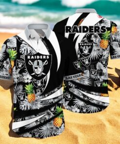 Personalized Name Las Vegas Raiders NFL Flower Pineapple Summer Hawaiian Shirt