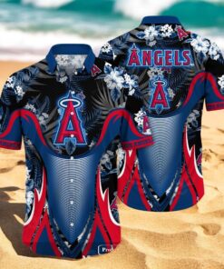 Personalized Name Los Angeles Angels MLB Flower Black Luxury Summer Baseball For Sports Fans Hawaiian Shirt Personalized Name Los Angeles Angels MLB Flower Black Luxury Summer Baseball For Sports Fans Hawaiian Shirt