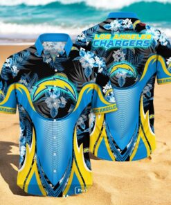 Personalized Name Los Angeles Chargers NFL Luxury Flower Summer Hawaiian Shirt