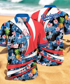 Personalized Name Los Angeles Dodgers MLB Flower Pineapple Summer Baseball For Sports Fans Hawaiian Shirt