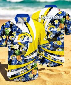 Personalized Name Los Angeles Rams NFL Flower Pineapple Summer Hawaiian Shirt