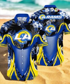 Personalized Name Los Angeles Rams NFL Luxury Flower Summer Hawaiian Shirt