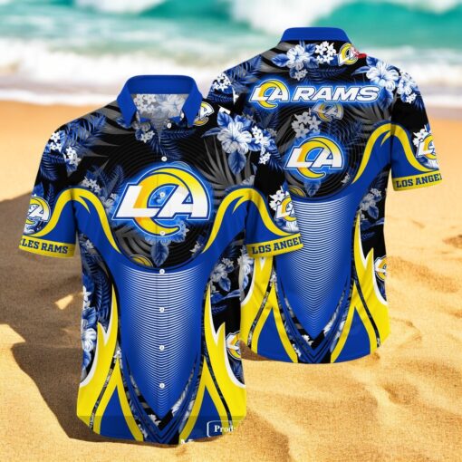 Personalized Name Los Angeles Rams NFL Luxury Flower Summer Hawaiian Shirt