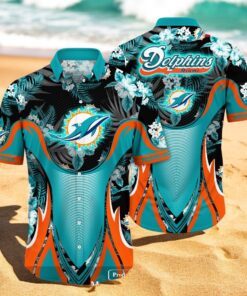 Personalized Name Miami Dolphins NFL Luxury Flower Summer Hawaiian Shirt
