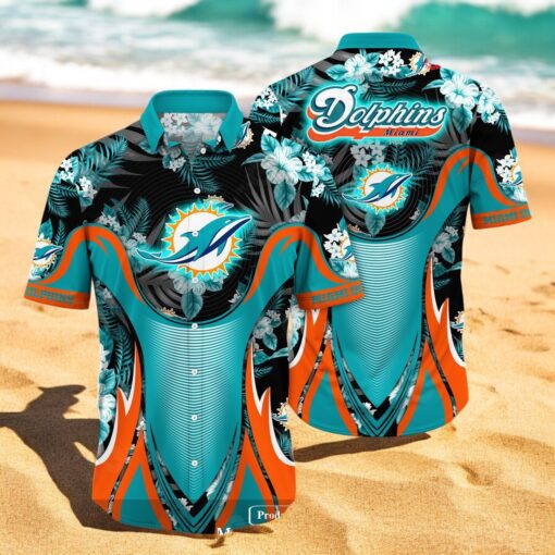 Personalized Name Miami Dolphins NFL Luxury Flower Summer Hawaiian Shirt