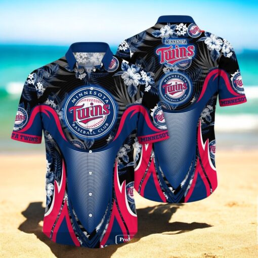 Personalized Name Minnesota Twins MLB Flower Black Luxury Summer Baseball For Sports Fans Hawaiian Shirt