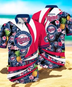 Personalized Name Minnesota Twins MLB Flower Pineapple Summer Baseball For Sports Fans Hawaiian Shirt