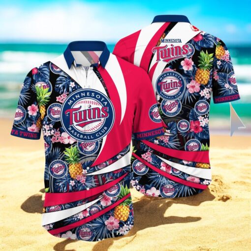 Personalized Name Minnesota Twins MLB Flower Pineapple Summer Baseball For Sports Fans Hawaiian Shirt