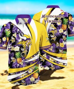 Personalized Name Minnesota Vikings NFL Flower Pineapple Summer Hawaiian Shirt