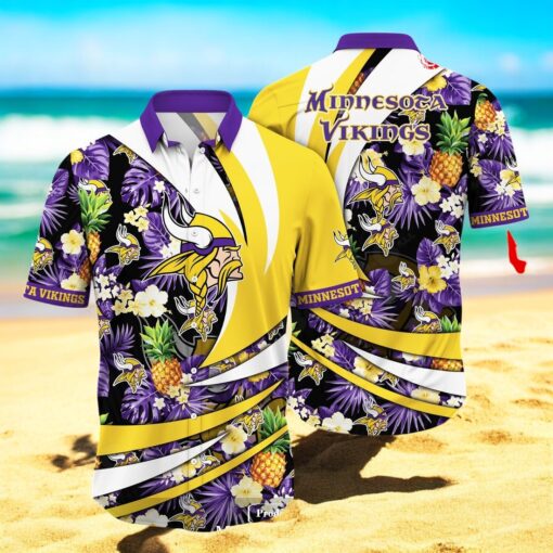 Personalized Name Minnesota Vikings NFL Flower Pineapple Summer Hawaiian Shirt